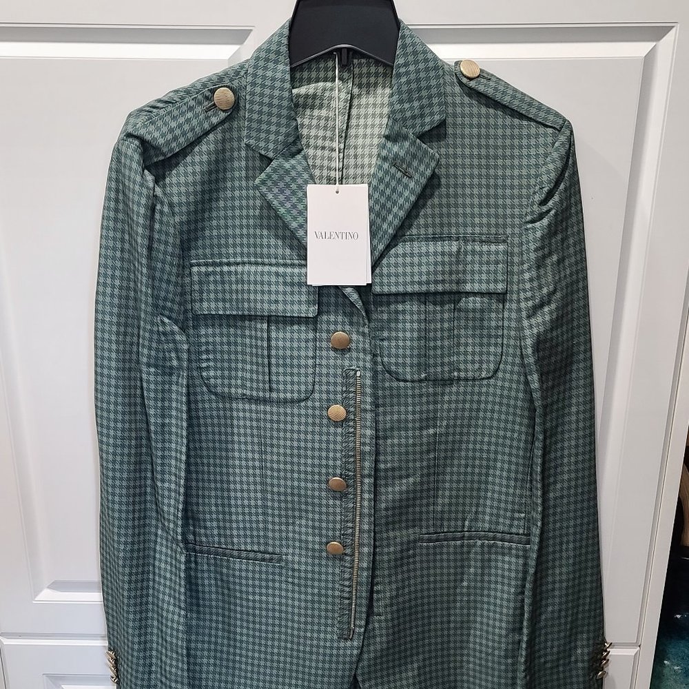 Valentino Four-Button Military Blazer